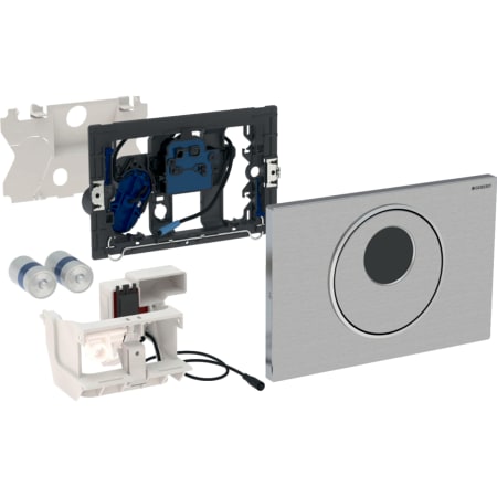 Система электронного управления смывом унитаза Geberit, питание от батарей, двойной смыв, смывная клавиша Sigma10, автоматический / бесконтактный / ручной смыв 115.891.SN.5