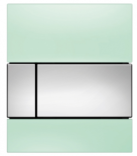 Смывная клавиша для писсуара TECE square 9242805  стекло зеленое, клавиша хром глянцевый