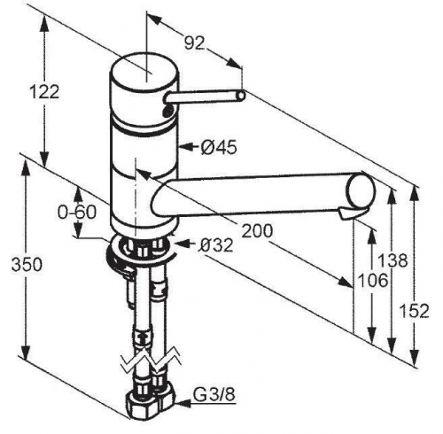 Смеситель для кухни Kludi Scope 339330575 хром, низкий