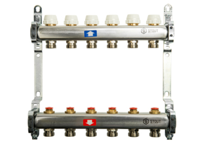 Коллектор отопления STOUT 1"нержа., 3x3/4" без расходомеров SMS 0922 000003