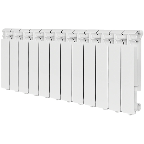 Алюминиевый радиатор STOUT Bravo 350 - 12 секций, боковое, белый RAL 9010