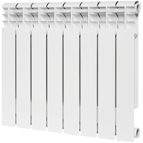 Биметаллический радиатор Rommer Profi Bm 500 - 8 секций, боковое, белый RAL9016