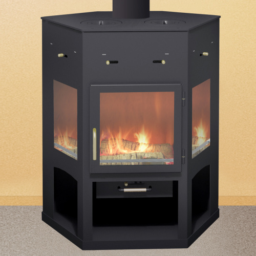 Печь-камин Мета «Енисей» с чугунной варочной плитой, 11 кВт