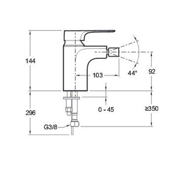 Смеситель для биде Jacob Delafon AlEo E72317-CP Хром