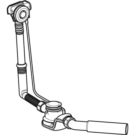 Слив-перелив для ванны Geberit с системой нажатия PushControl, d52, длина 26 см, с декоративным комплектом и соединительным коленом 150.755.21.1