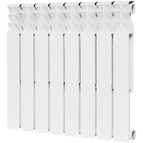 Биметаллический радиатор Rommer Optima Bm 500 - 8 секции, боковое, белый RAL9016