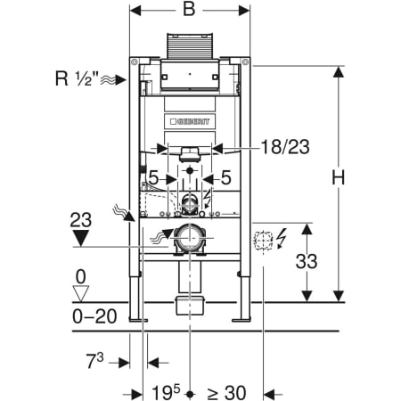 Инсталляция Geberit Duofix для подвесного унитаза, 98 см, со смывным бачком скрытого монтажа Omega 12 см 111.030.00.1