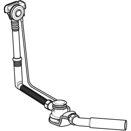 Слив-перелив для ванны Geberit с системой нажатия PushControl, d52, длина 50 см, с декоративным комплектом и соединительным коленом 150.756.21.1