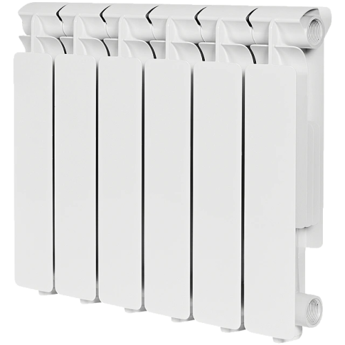 Алюминиевый радиатор STOUT Bravo 350 - 6 секций, боковое, белый RAL 9010