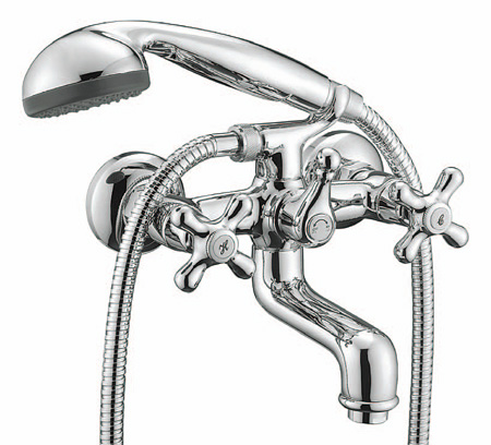 Смеситель для ванны SMARTsant  Смарт-Кросс SM110003AA хром, излив 120мм, крестообразные рукоятки