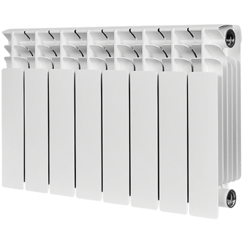 Биметаллический радиатор STOUT TITAN 350 - 8 секций, боковое, белый RAL 9016