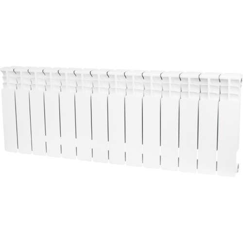 Биметаллический радиатор STOUT Space 350 - 14 секций, боковое, белый RAL 9016