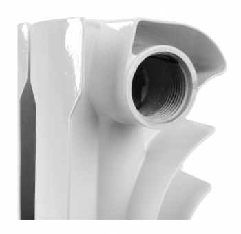 Алюминиевый радиатор Rommer Profi 500 - 8 секций, боковое, белый RAL 9016