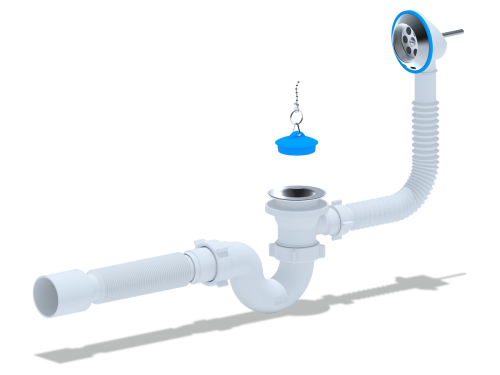 Обвязка ванны прямоточный сифон с гофрой 50 мм ANI Е155