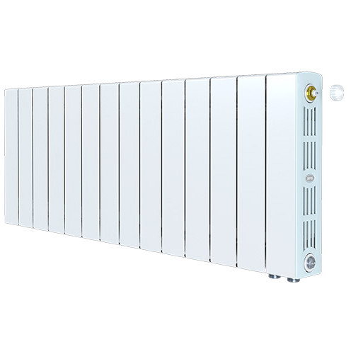 Биметаллический радиатор Rifar SUPReMO 350 Ventil VR - 14 секций, нижнее справа, белый