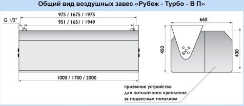Воздушно-тепловая завеса Арктос Рубеж-Турбо-В-1700 А П