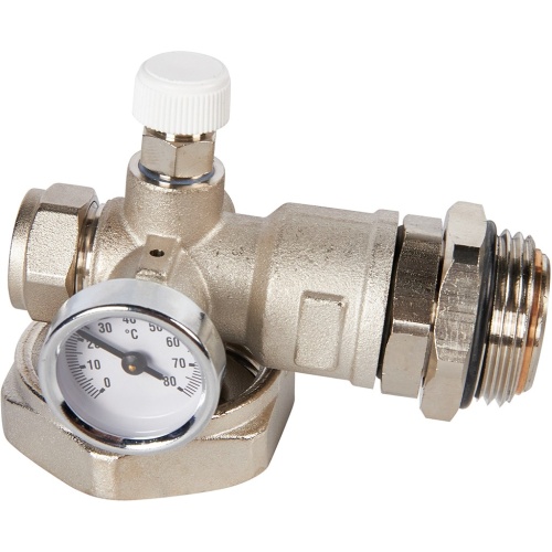 Насосно-смесительный узел Stout с 4-х ходовым термостатическим клапаном и байпасом, без насоса