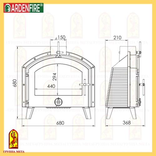 Печь-камин Мета «Лилль 7» (чугун) 7 кВт