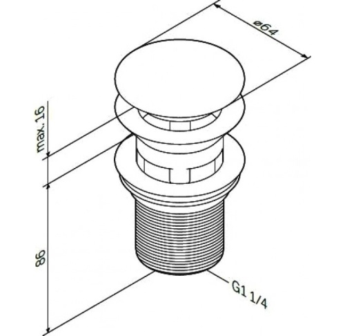 Донный клапан, нажимной AM.PM F0700164