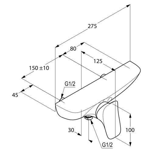 Смеситель для душа Kludi Ambienta 537100575 Хром