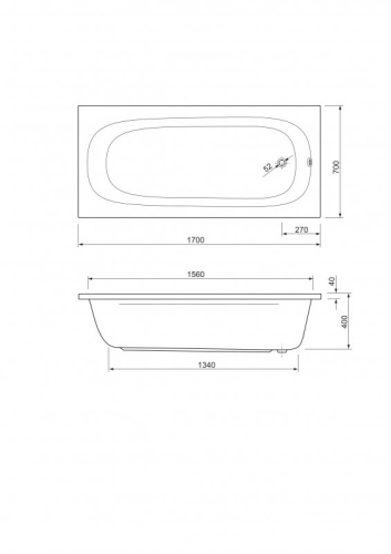 Передняя панель для акриловой ванны Riho 1600 EMP-160-SCR