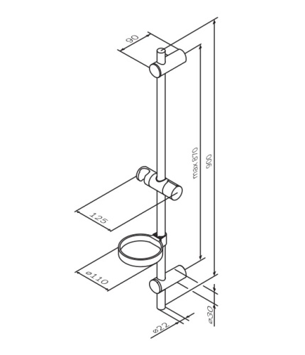 Душевая штанга AM.PM Spirit F0370064 110,8x920 хром
