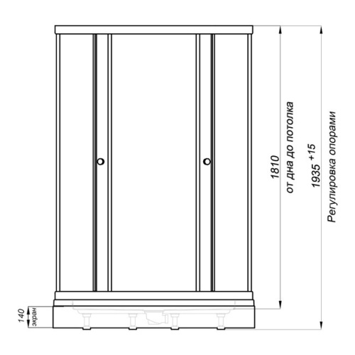 Душевая кабина 90x90 Triton Стандарт А1 полосы DK152
