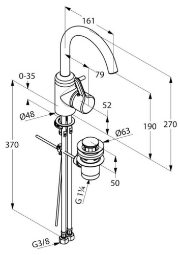 Смеситель для раковины Kludi Bingo Star 420230578 хром