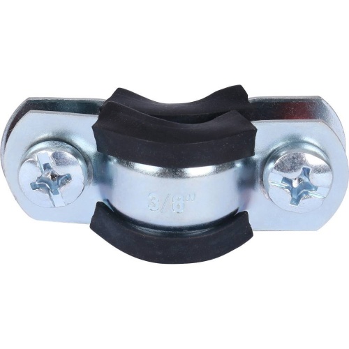 Хомут 3/8" D15-19мм с гайкой M8 оцинкованный с резинкой Stout SAC-0020-000038