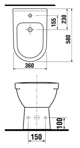 Биде напольное Jika Mio 327120003041 белый 580x360