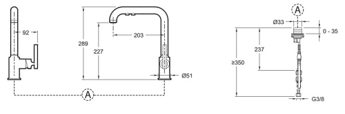 Смеситель для кухни Jacob Delafon Purist 7505D-CP хром, выдвижной излив