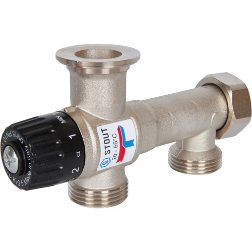 Насосно-смесительный узел Stout с 3-х ходовым смесительным клапаном 20-55 °C без насоса