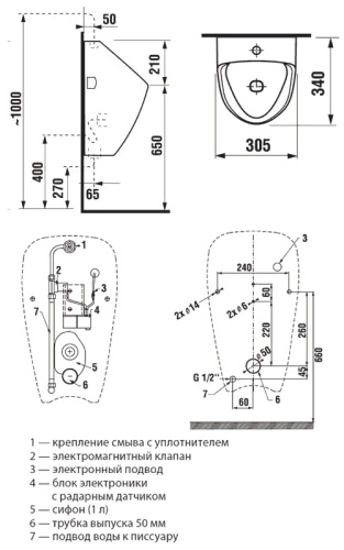 Писсуар Jika Golem 430700004831 белый, с радарным датчиком