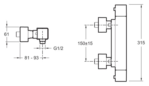 Смеситель для биде Jacob Delafon Strayt E98338-CP Хром, двухрычажный, донный клапан