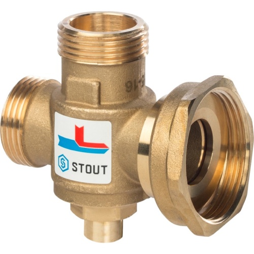 Термостатический смесительный клапан Stout G 1"М-G 1"1/2F-G 1"M 60°С