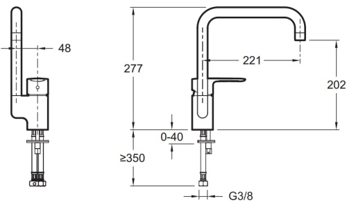 Смеситель для кухни Jacob Delafon July E5243-CP хром