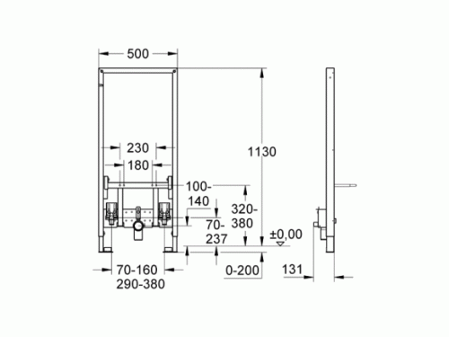 Инсталляция Grohe Rapid SL 38553001 для подвесных биде