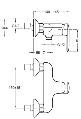 Смеситель для душа Jacob Delafon Kumin E99463-CP Хром