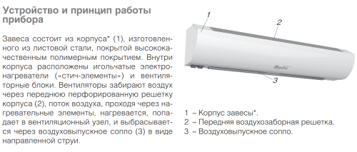Воздушно-тепловая завеса BALLU BHC-L08-S05