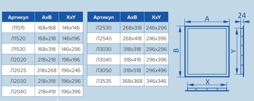 Л2530, Люк-дверца ревизионный, нажимной 268х318