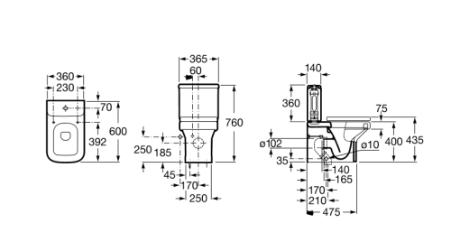 Бачок для унитаза Roca Dama-N с двойным сливом 341782000