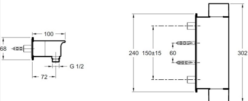 Смеситель для душа Jacob Delafon Stance E9102-CP Хром
