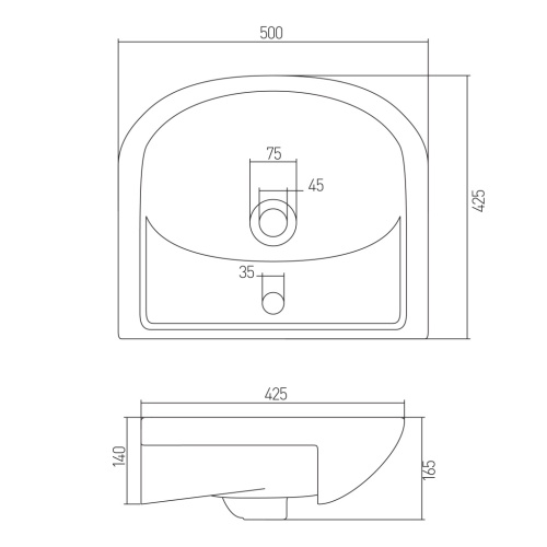 Раковина Акватон AKVATOP-50 мебельная 1WH110171