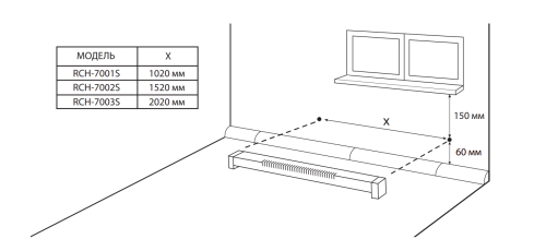 Плинтусный обогреватель Redmond SkyHeаt RCH-7001-S Черный