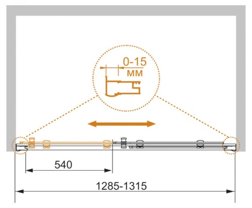 Душевая дверь в нишу Cezares PRATICO-BF-1-155-P-Cr