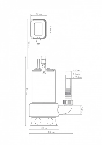 Фекальный насос Джилекс ФЕКАЛЬНИК 260/10 Н 5306