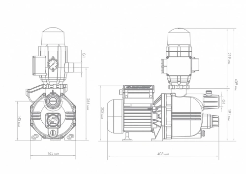 Поверхностный насос Джилекс ДЖАМБО 60/35 П-К "Комфорт" 4000