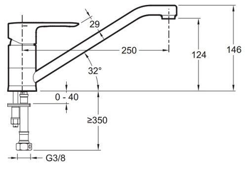Смеситель для кухни Jacob Delafon July E16084-4-CP хром