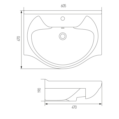 Раковина Акватон БАЙКАЛ-60 мебельная 1WH109652