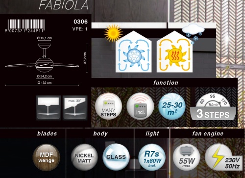 Люстра-вентилятор Globo Fabiola 0306